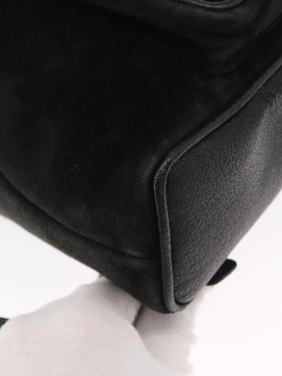 GUCCI Bamboo Backpack Suede Black Gold - Picture 9 of 16